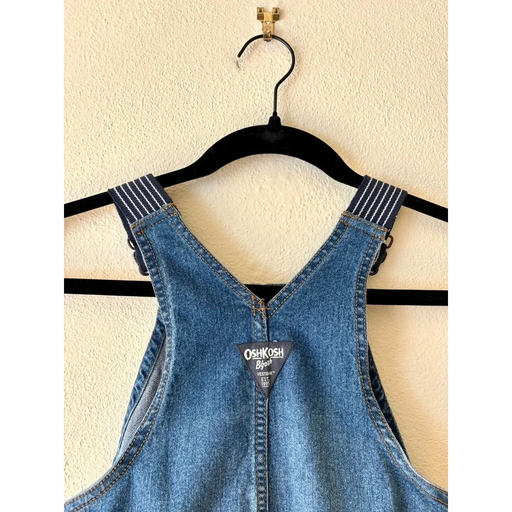 OshKosh B'gosh Toddler Boys Med Wash Denim Bib Overalls 4T‎ Classic Cotton Blend